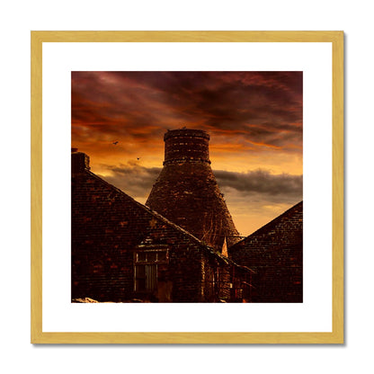 A Potteries Sunset Antique Framed & Mounted Print