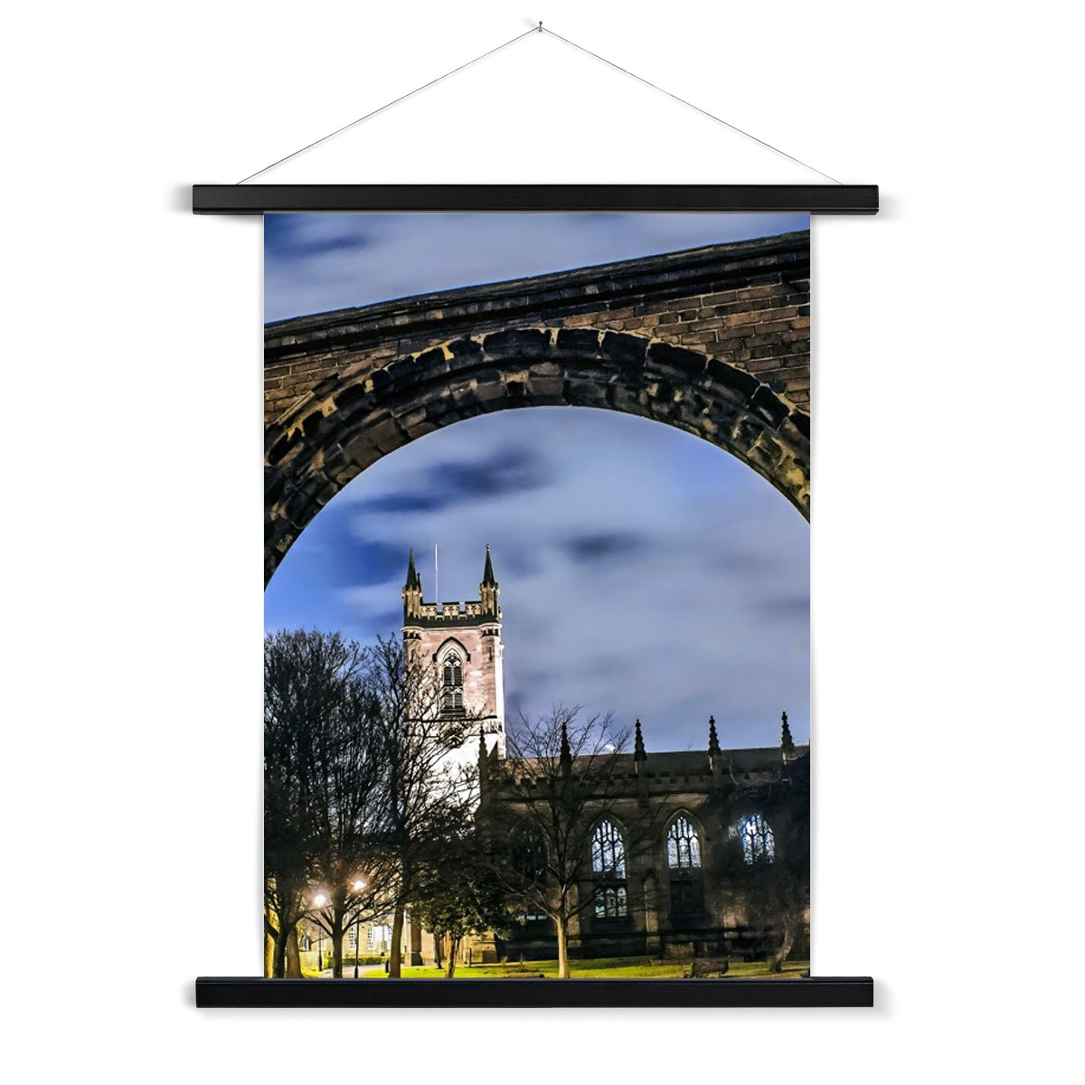 Stoke Minster at Night Fine Art Print with Hanger