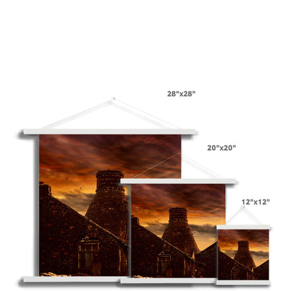 A Potteries Sunset Fine Art Print with Hanger