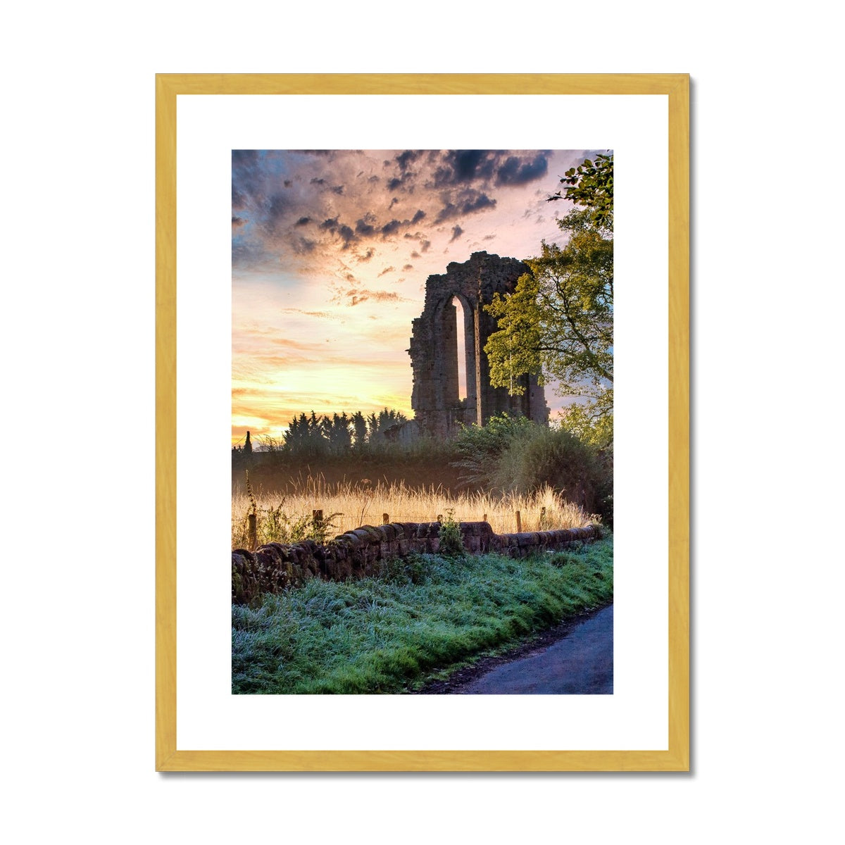 Dawn's Embrace at Croxden Abbey Antique Framed & Mounted Print