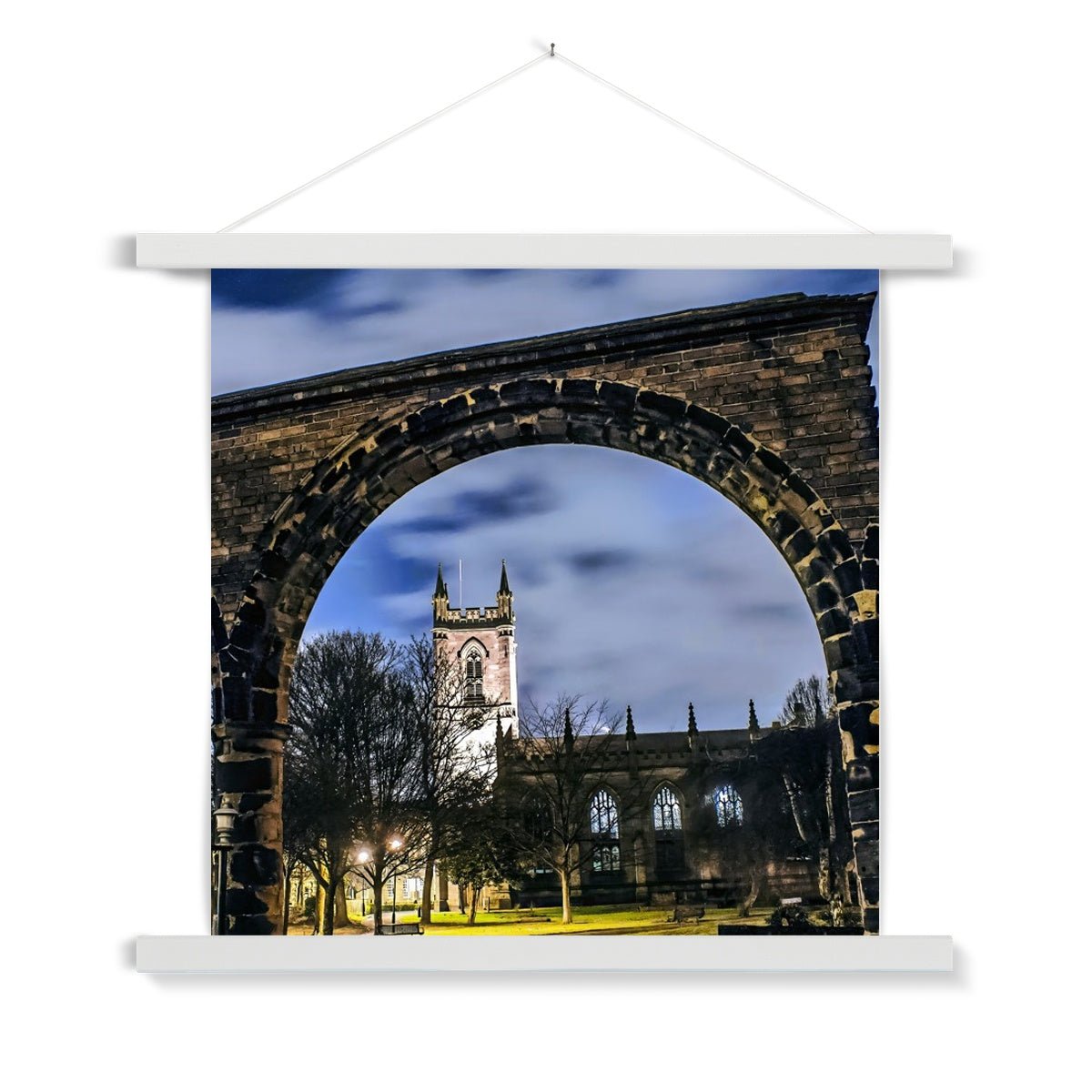 Stoke Minster at Night Fine Art Print with Hanger