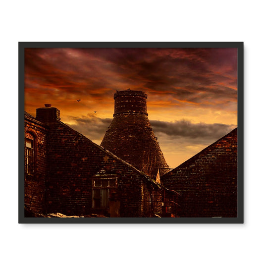 A Potteries Sunset Framed Photo Tile