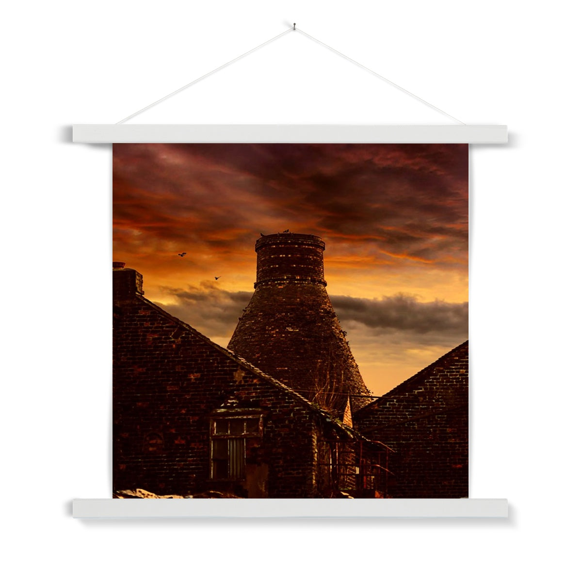 A Potteries Sunset Fine Art Print with Hanger