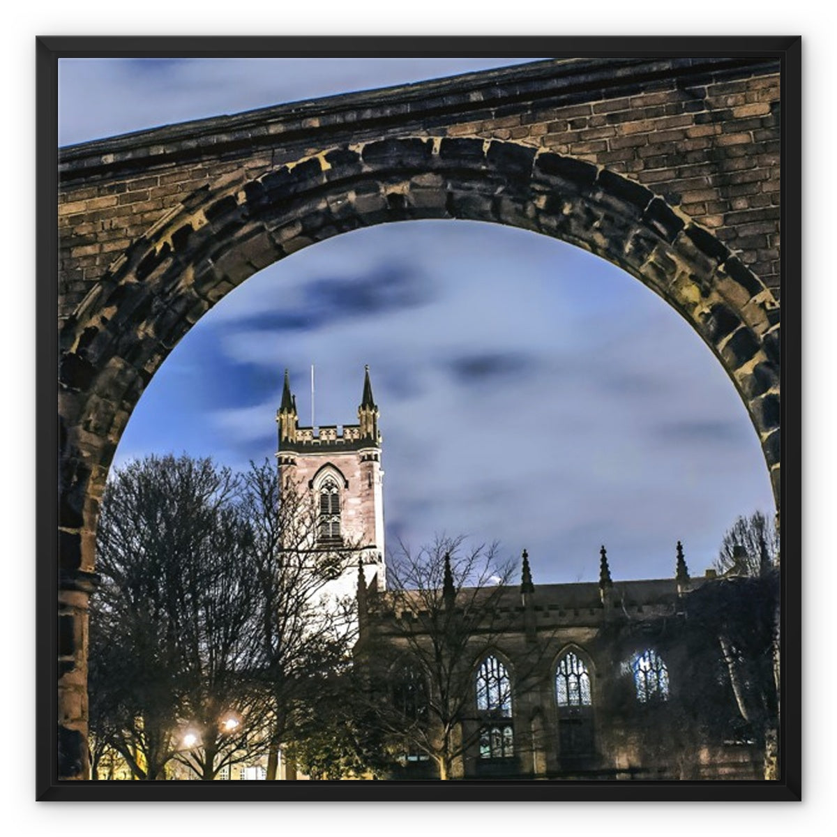 Stoke Minster at Night Framed Canvas