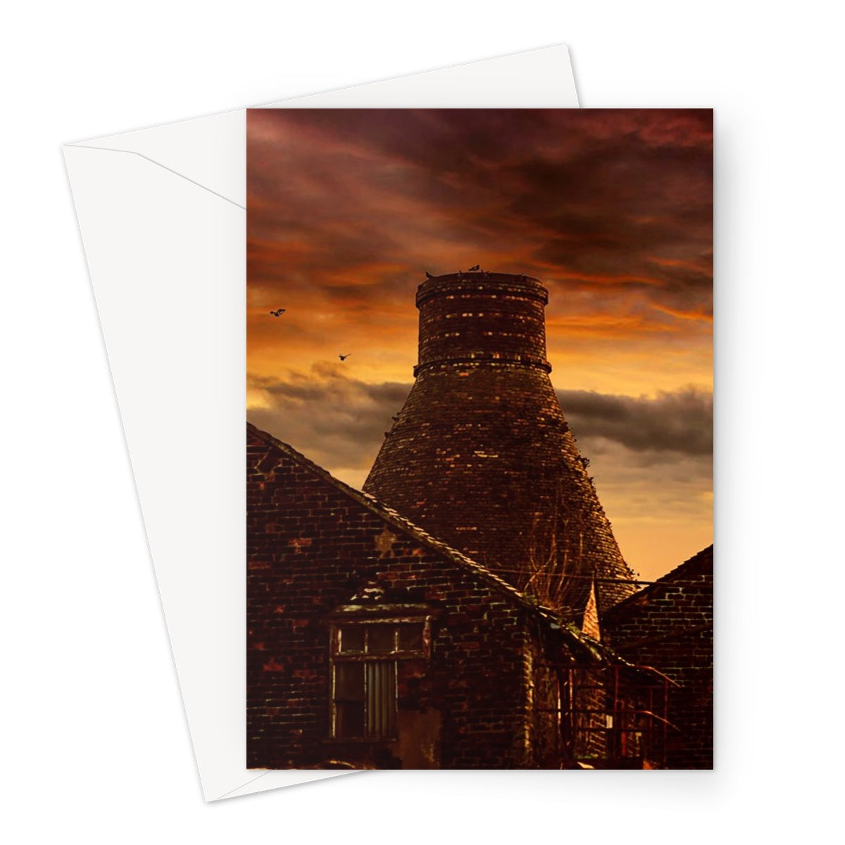 A Potteries Sunset Greeting Card