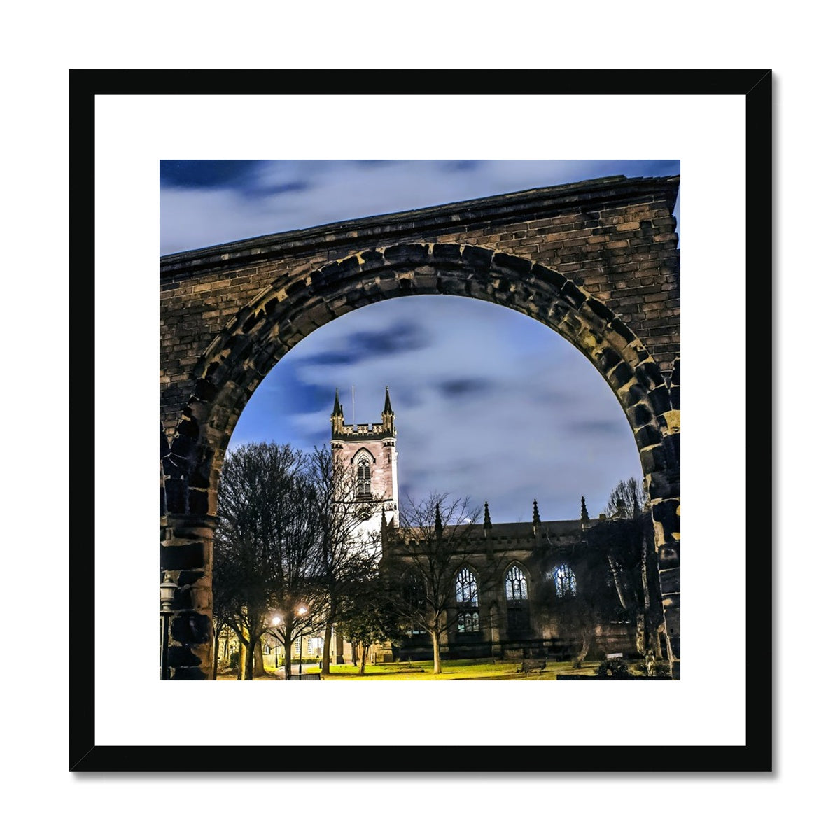 Stoke Minster at Night Framed & Mounted Print