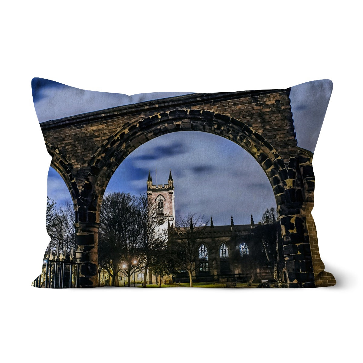 Stoke Minster at Night Cushion
