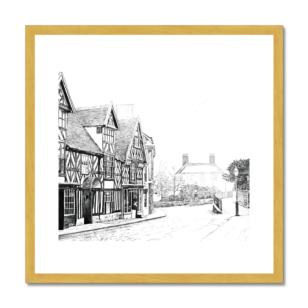 The Tudor House, Cheadle Antique Framed & Mounted Print