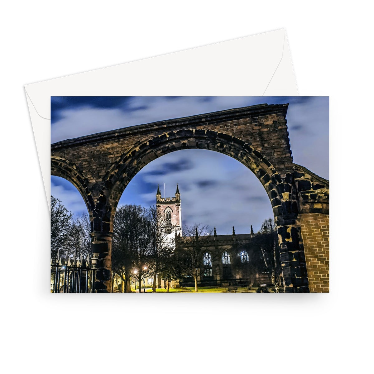 Stoke Minster at Night Greeting Card