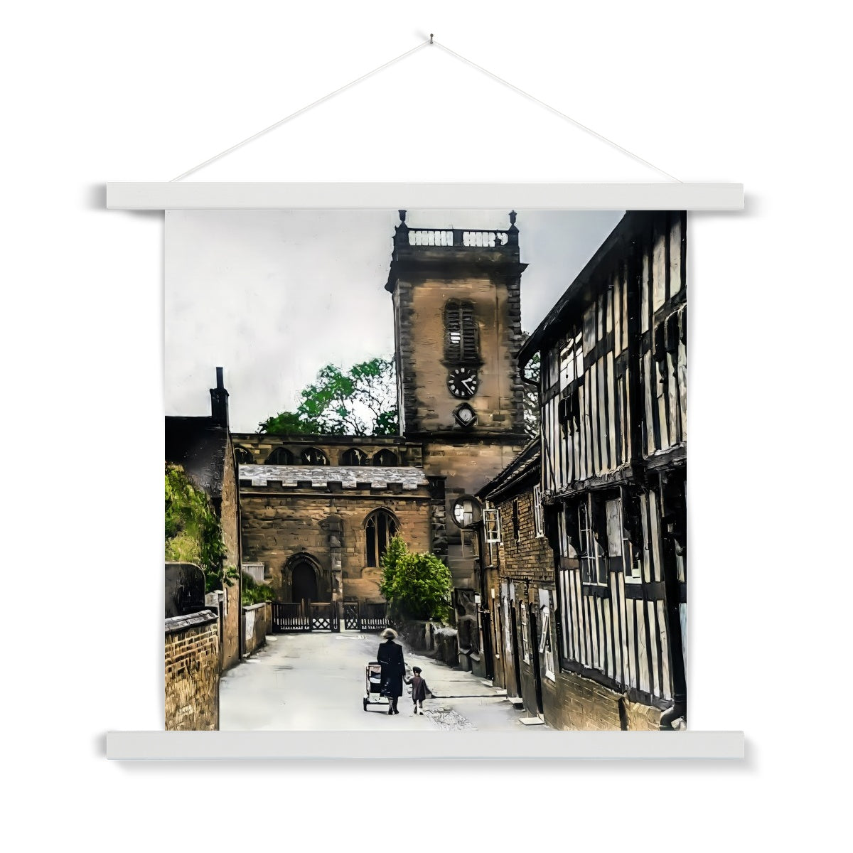 Church Lane, Abbots Bromley Fine Art Print with Hanger