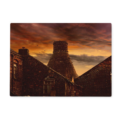 A Potteries Sunset Glass Chopping Board