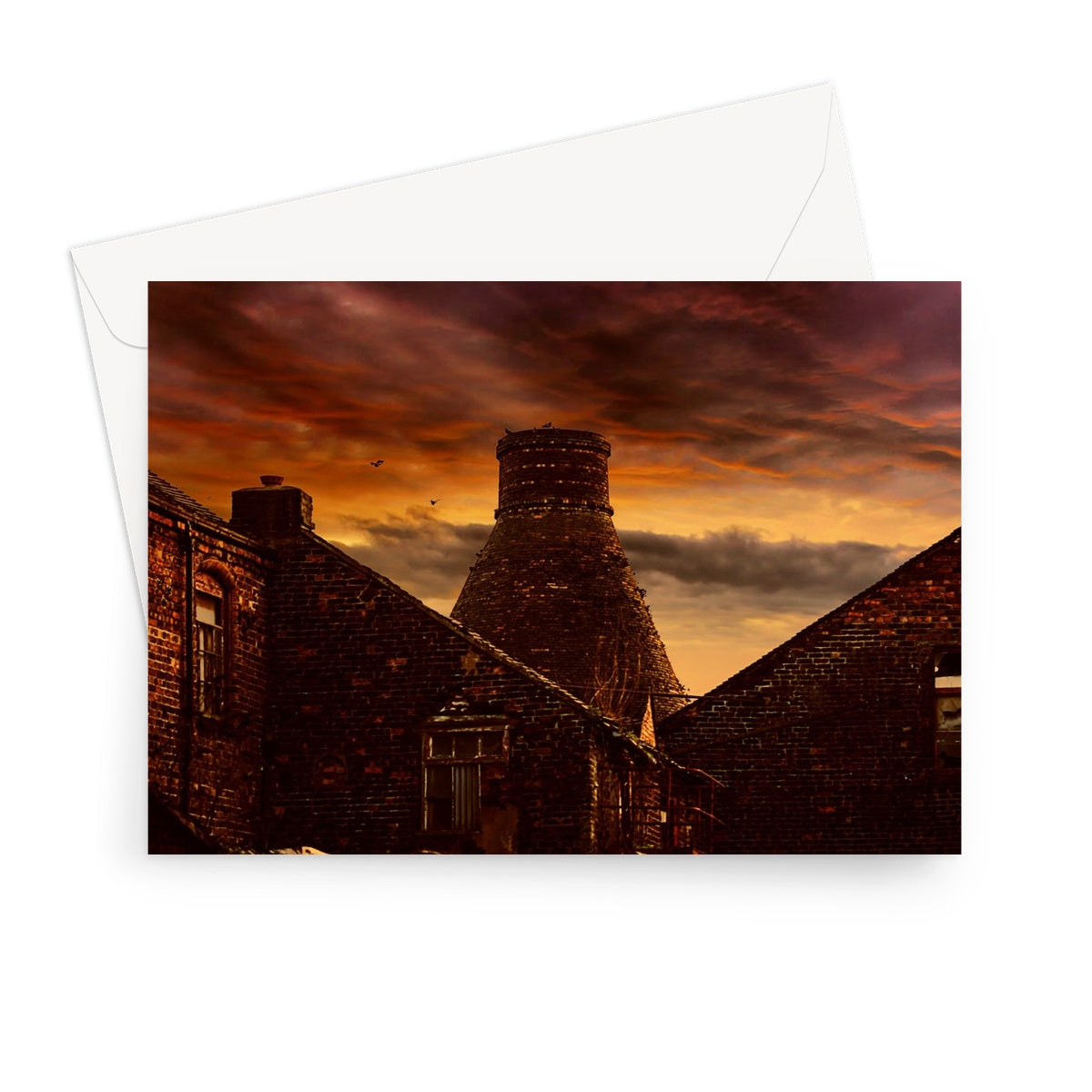 A Potteries Sunset Greeting Card