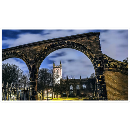 Stoke Minster at Night Sticker