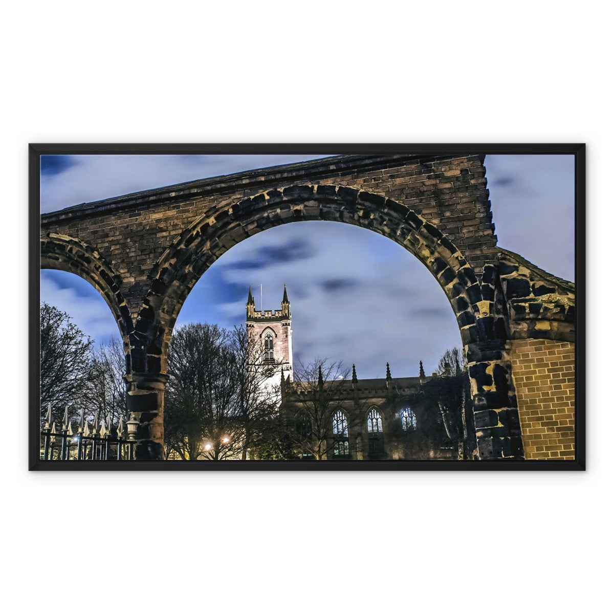 Stoke Minster at Night Framed Canvas