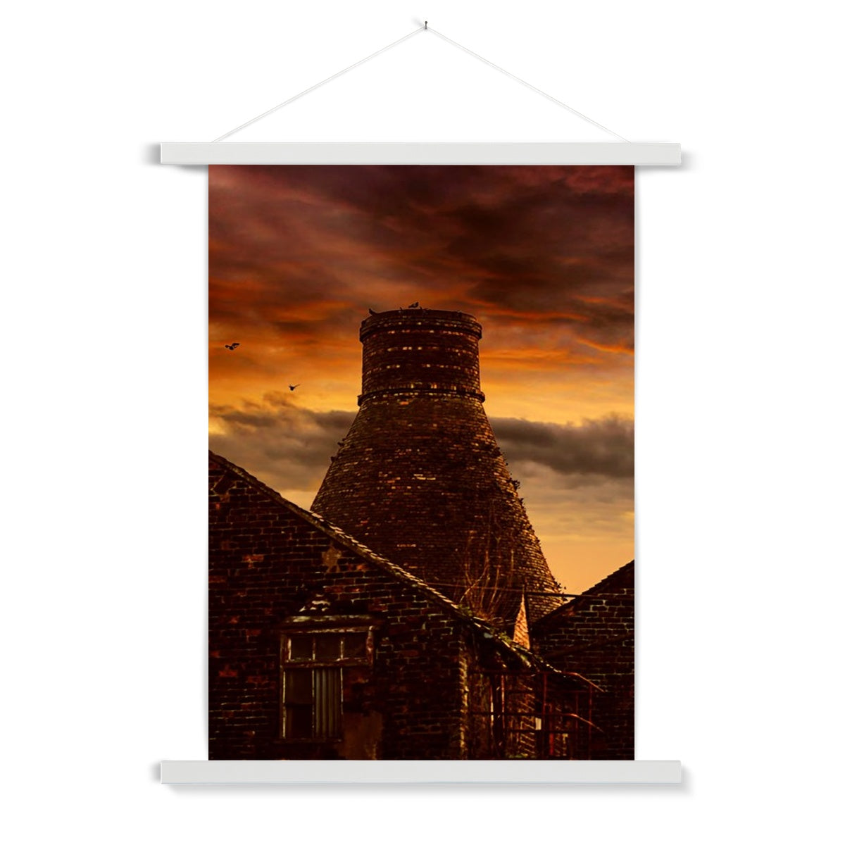 A Potteries Sunset Fine Art Print with Hanger