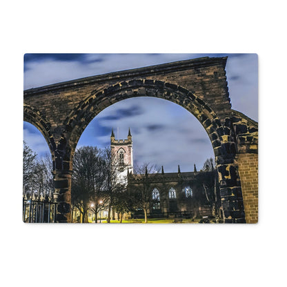 Stoke Minster at Night Glass Chopping Board