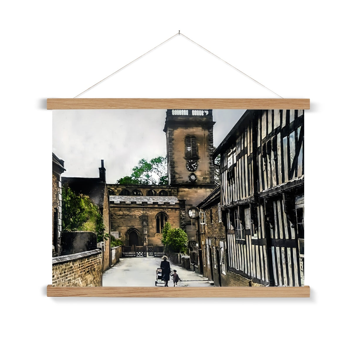 Church Lane, Abbots Bromley Fine Art Print with Hanger