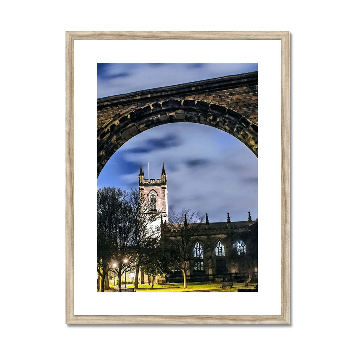 Stoke Minster at Night Framed & Mounted Print