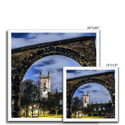 Stoke Minster at Night Budget Framed Poster