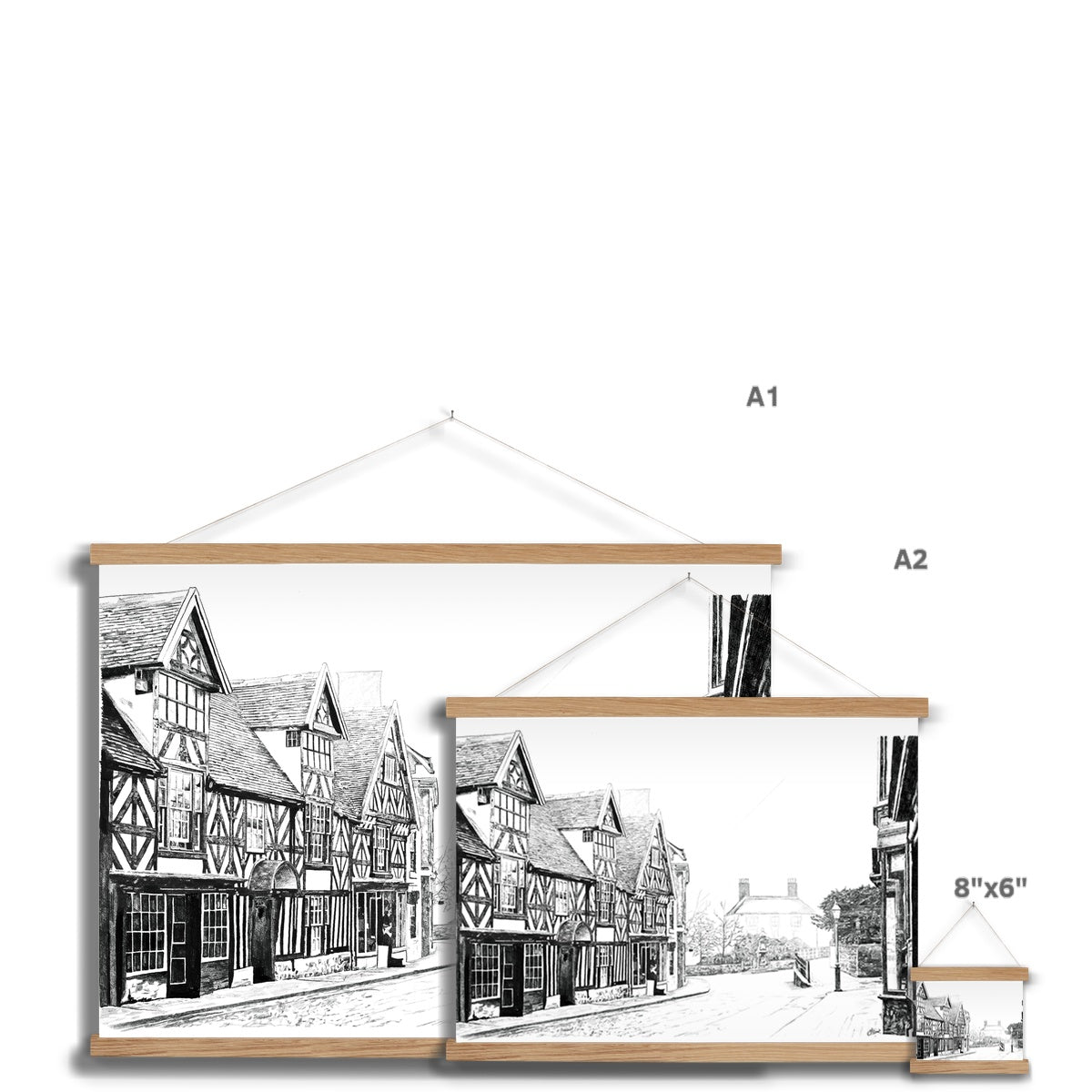 The Tudor House, Cheadle Fine Art Print with Hanger