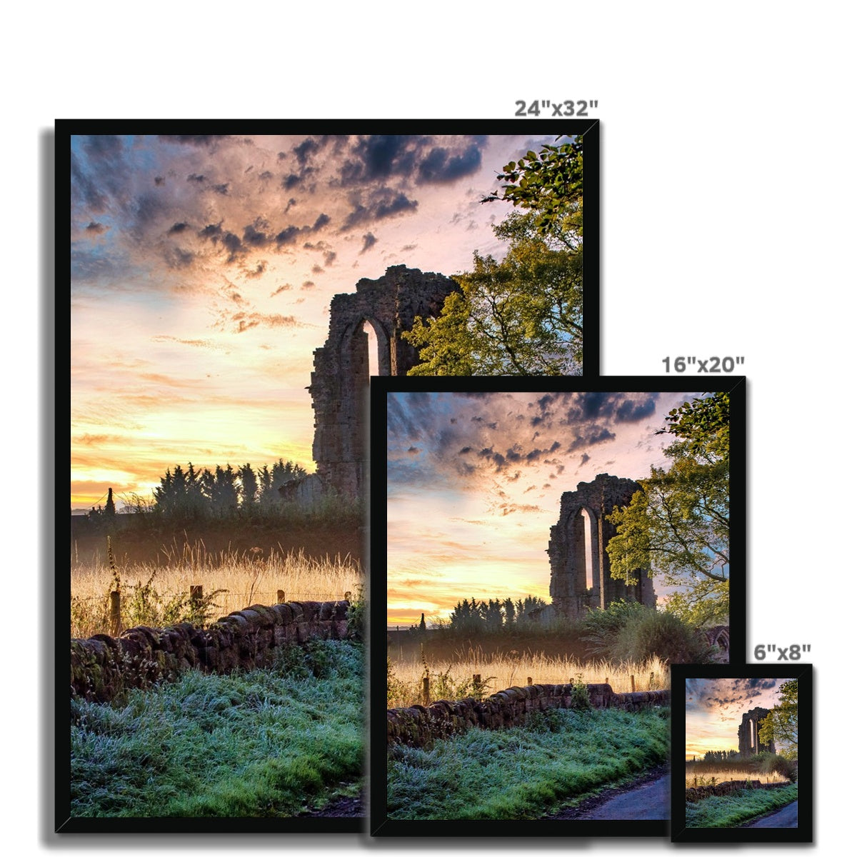 Dawn's Embrace at Croxden Abbey Budget Framed Poster