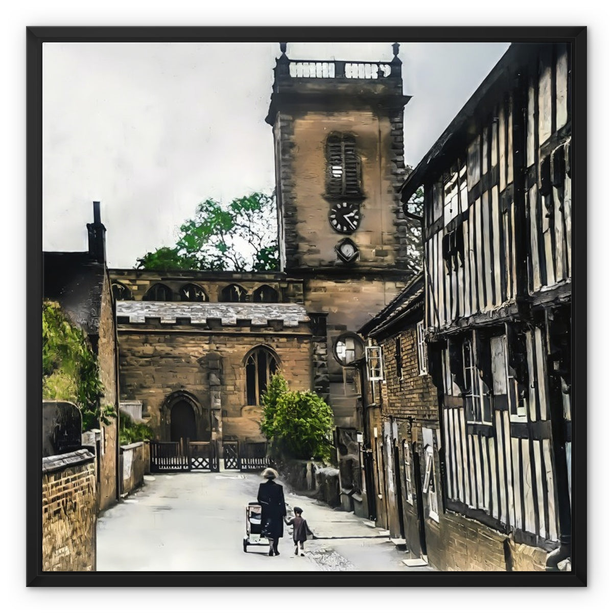 Church Lane, Abbots Bromley Framed Canvas