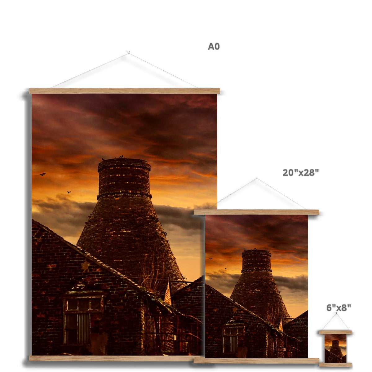 A Potteries Sunset Fine Art Print with Hanger