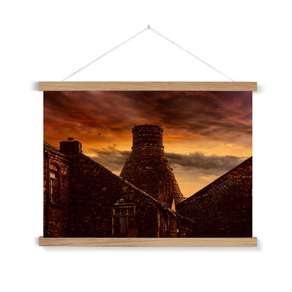 A Potteries Sunset Fine Art Print with Hanger