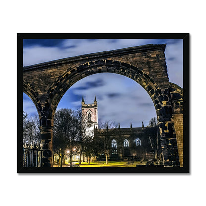 Stoke Minster at Night Budget Framed Poster