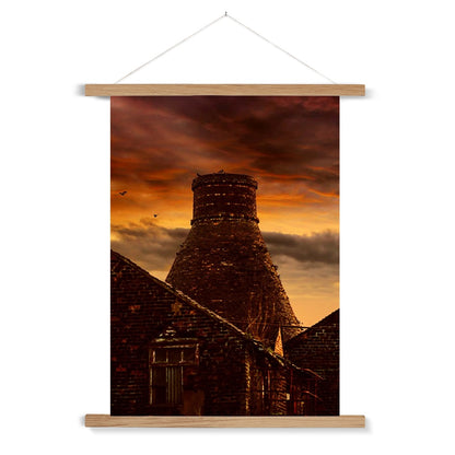 A Potteries Sunset Fine Art Print with Hanger