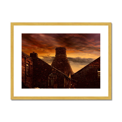 A Potteries Sunset Antique Framed & Mounted Print