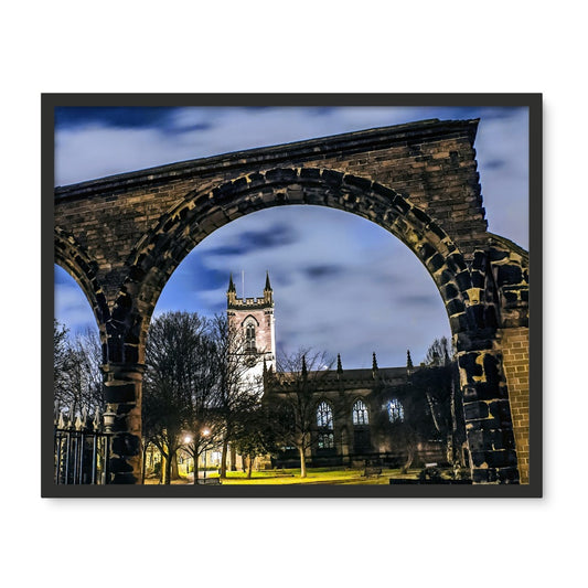 Stoke Minster at Night Framed Photo Tile