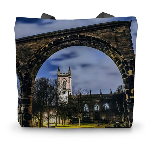 Stoke Minster at Night Canvas Tote Bag