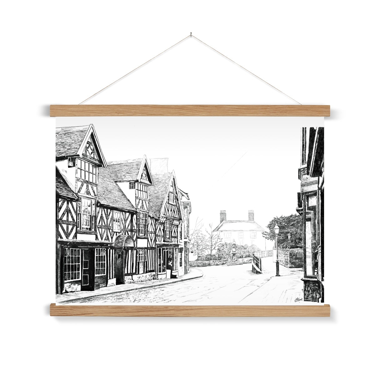 The Tudor House, Cheadle Fine Art Print with Hanger