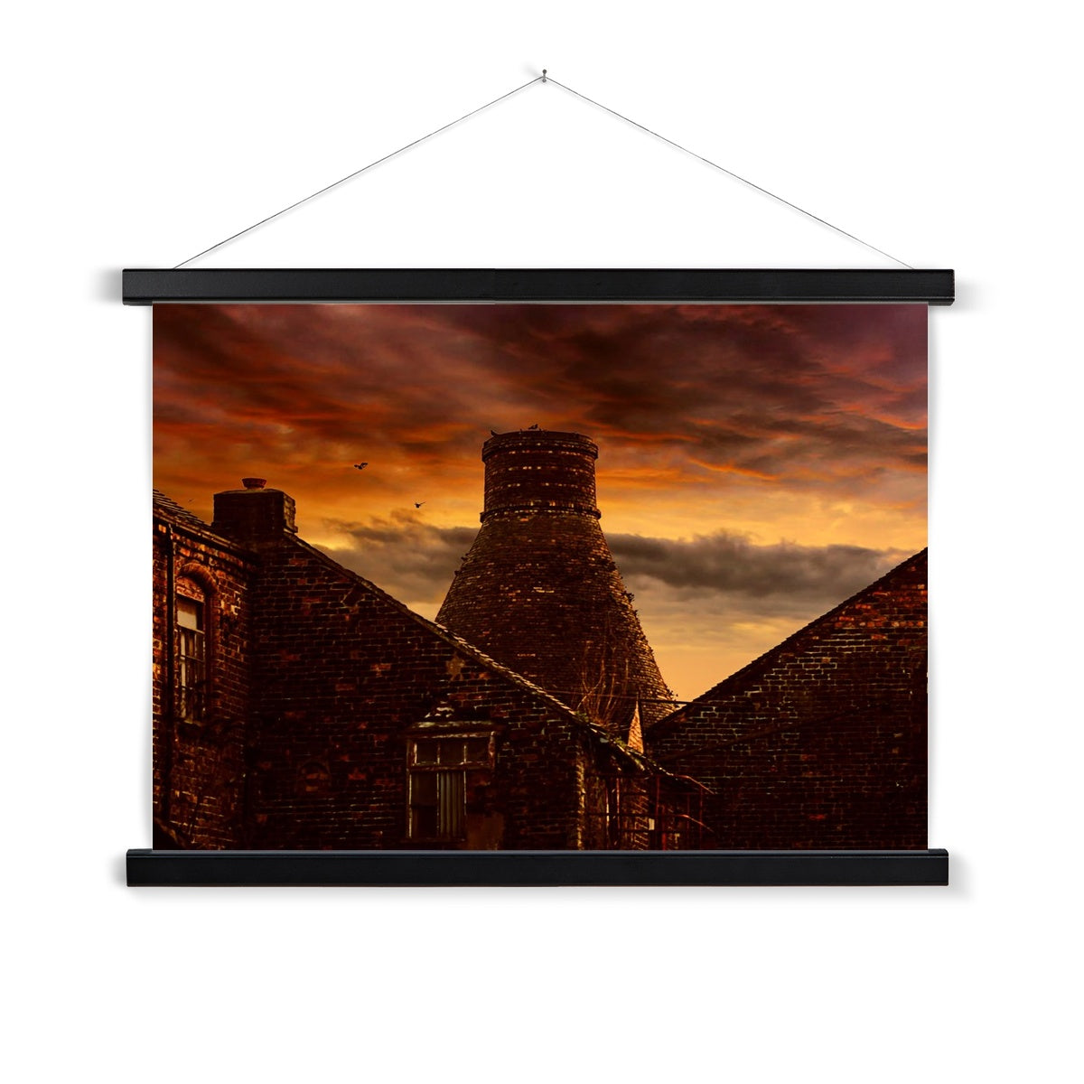 A Potteries Sunset Fine Art Print with Hanger