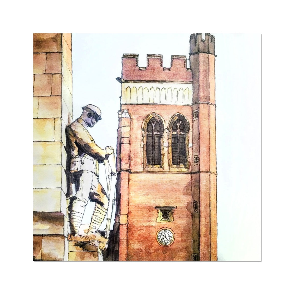 The War Memorial and Christ Church, Fenton Fine Art Print