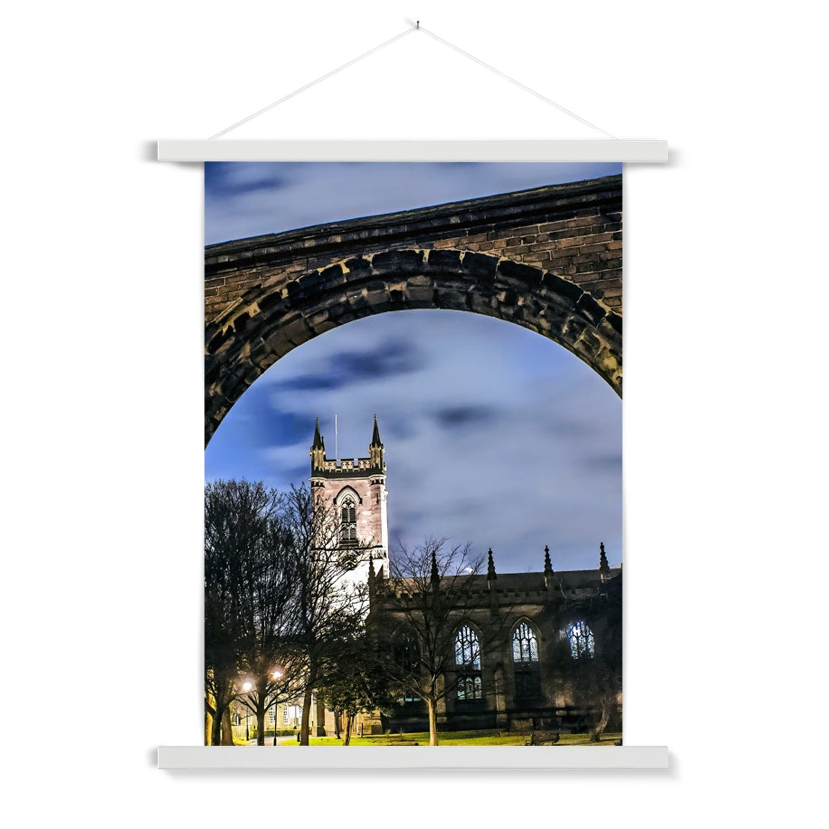 Stoke Minster at Night Fine Art Print with Hanger