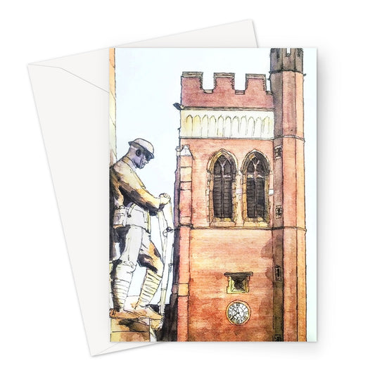 The War Memorial and Christ Church, Fenton Greeting Card