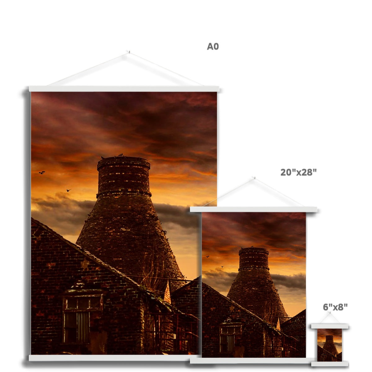 A Potteries Sunset Fine Art Print with Hanger