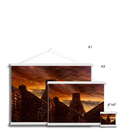 A Potteries Sunset Fine Art Print with Hanger