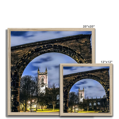 Stoke Minster at Night Budget Framed Poster