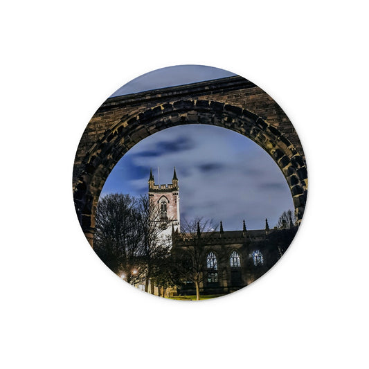 Stoke Minster at Night Glass Chopping Board