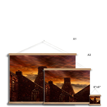 A Potteries Sunset Fine Art Print with Hanger