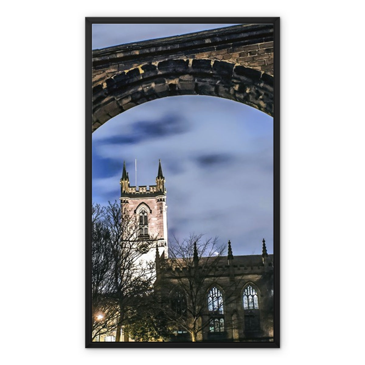 Stoke Minster at Night Framed Canvas