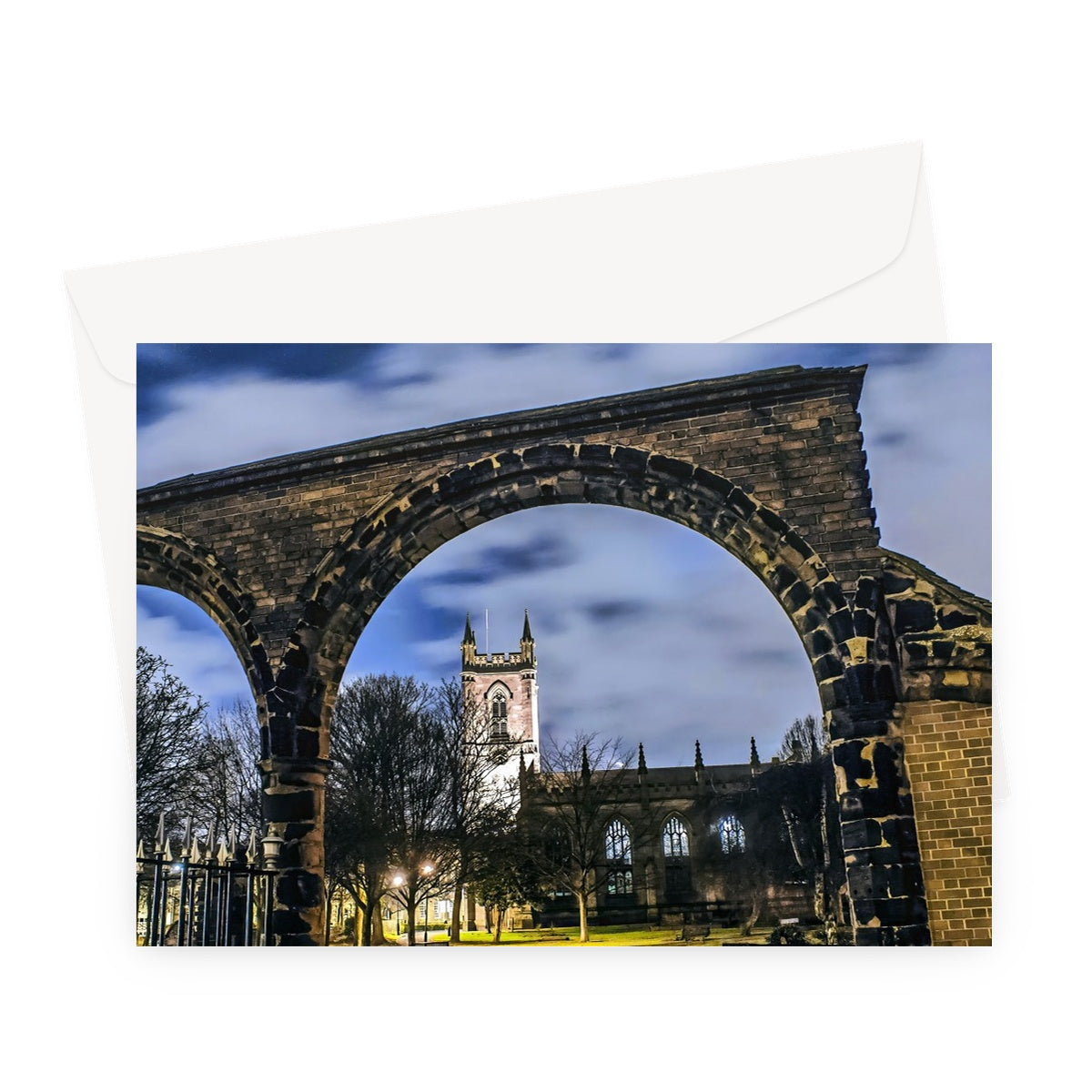 Stoke Minster at Night Greeting Card