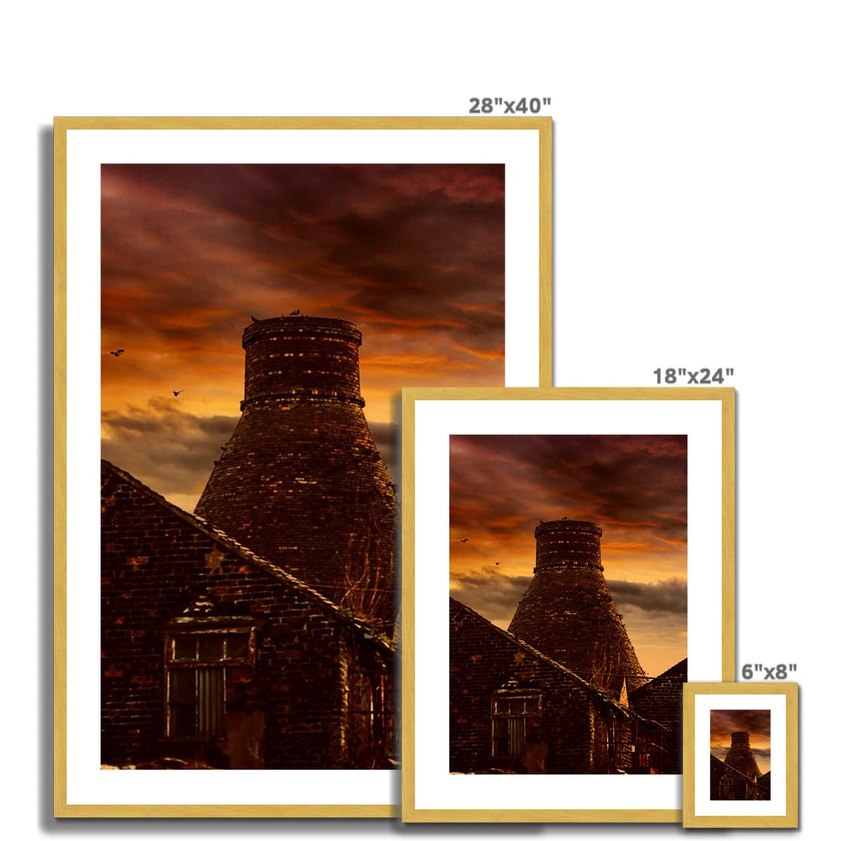 A Potteries Sunset Antique Framed & Mounted Print