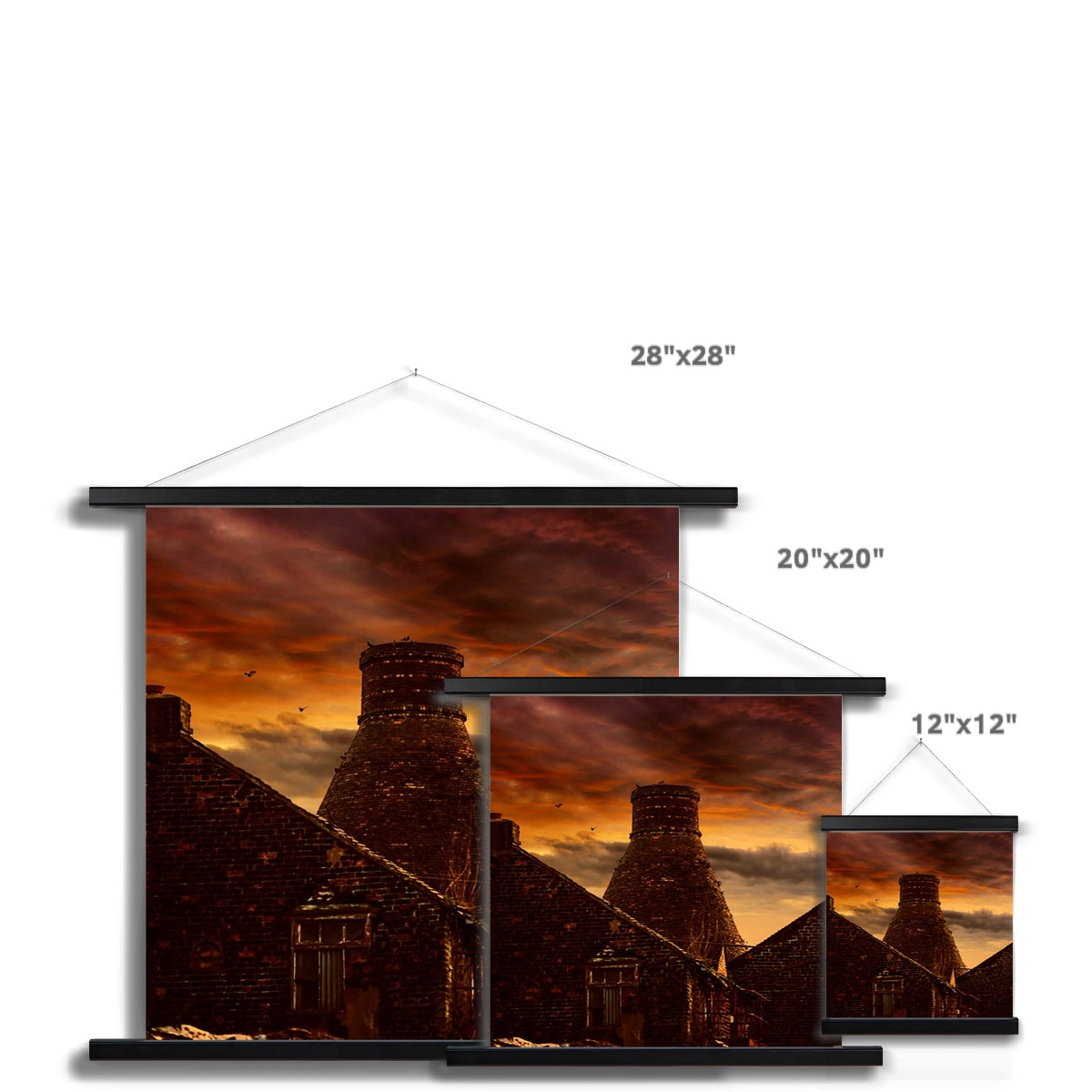 A Potteries Sunset Fine Art Print with Hanger