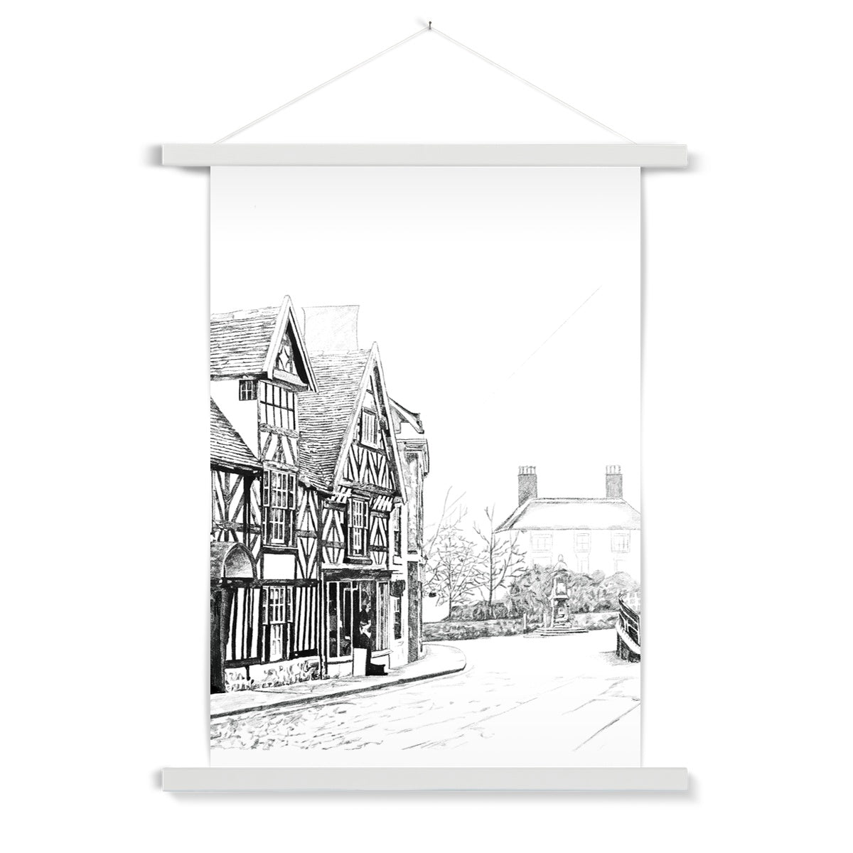 The Tudor House, Cheadle Fine Art Print with Hanger