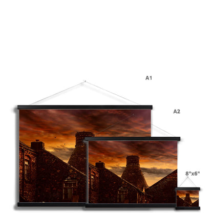 A Potteries Sunset Fine Art Print with Hanger