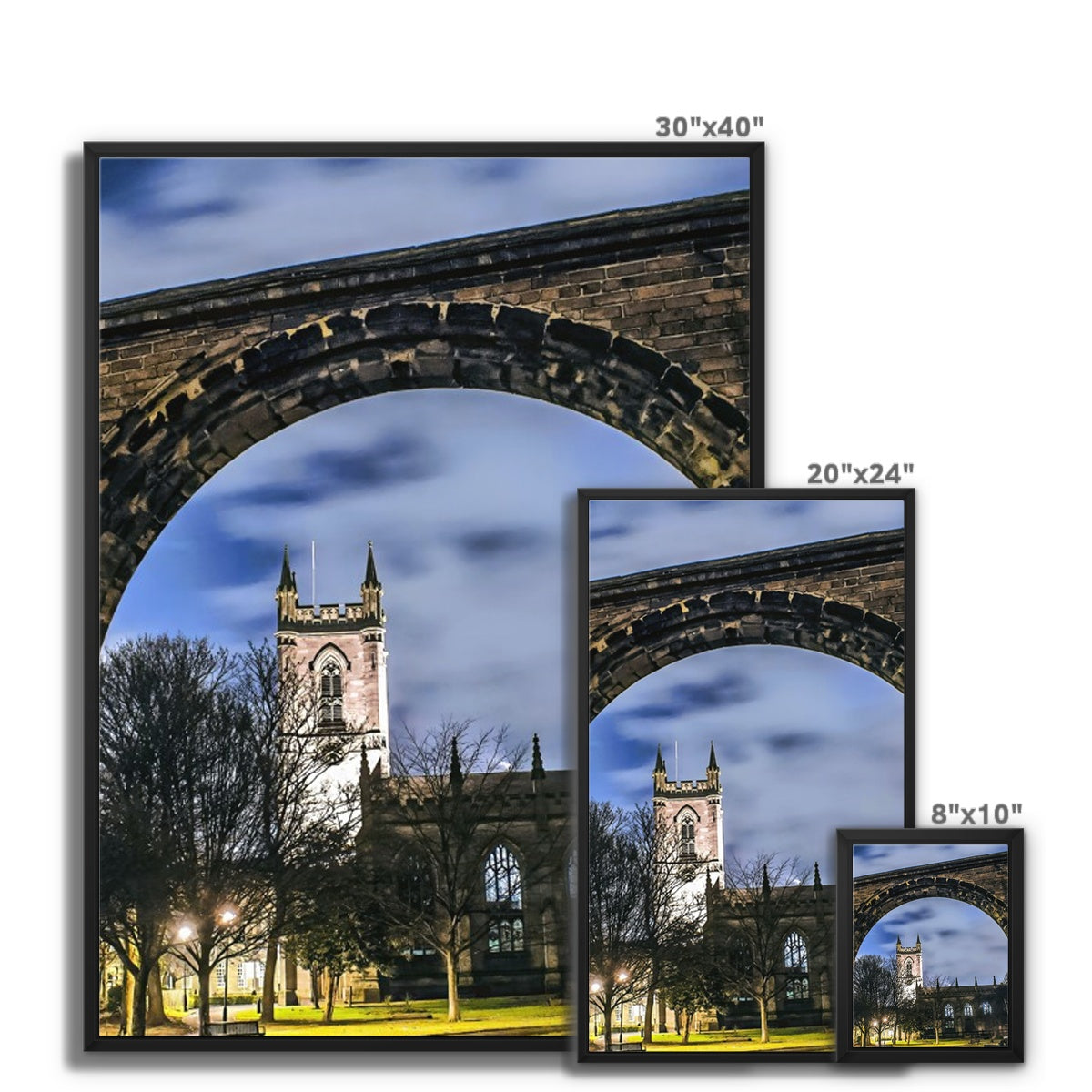 Stoke Minster at Night Framed Canvas